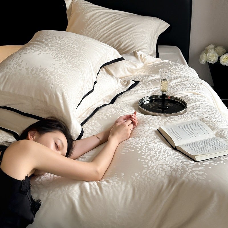 2026 Spring-Summer Tencel Cotton Bedding Set - Elegant Champagne Color - Image 3