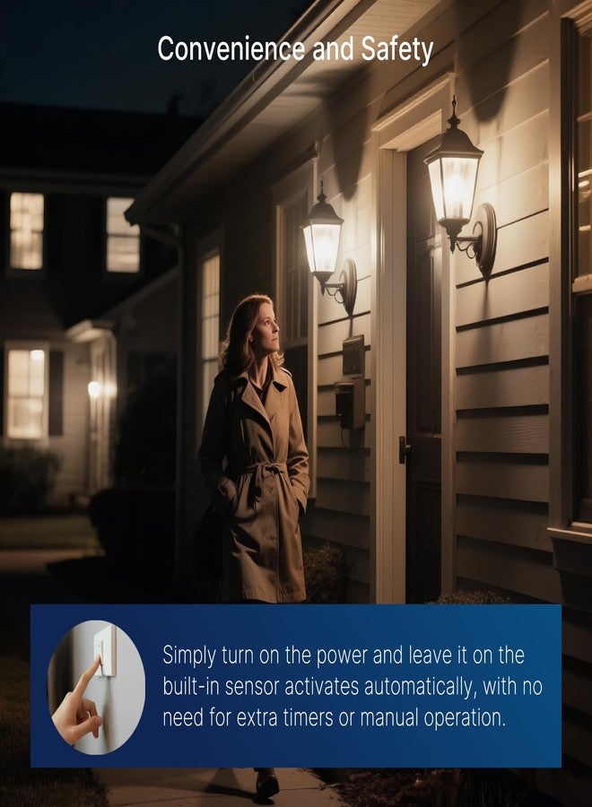 FLSNT Dusk to Dawn Outdoor Sensor A19 LED Light Bulb, 5000K Daylight, 7W (60W Eqv.), 800LM, Vintage Filament E26 Base,Auto On/Off Photocell Automatic for Energy-Efficient Outdoor Lighting, 4 Pack - Image 3