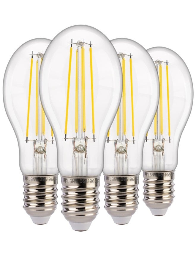 FLSNT Dusk to Dawn Outdoor Sensor A19 LED Light Bulb, 5000K Daylight, 7W (60W Eqv.), 800LM, Vintage Filament E26 Base,Auto On/Off Photocell Automatic for Energy-Efficient Outdoor Lighting, 4 Pack - Image 1