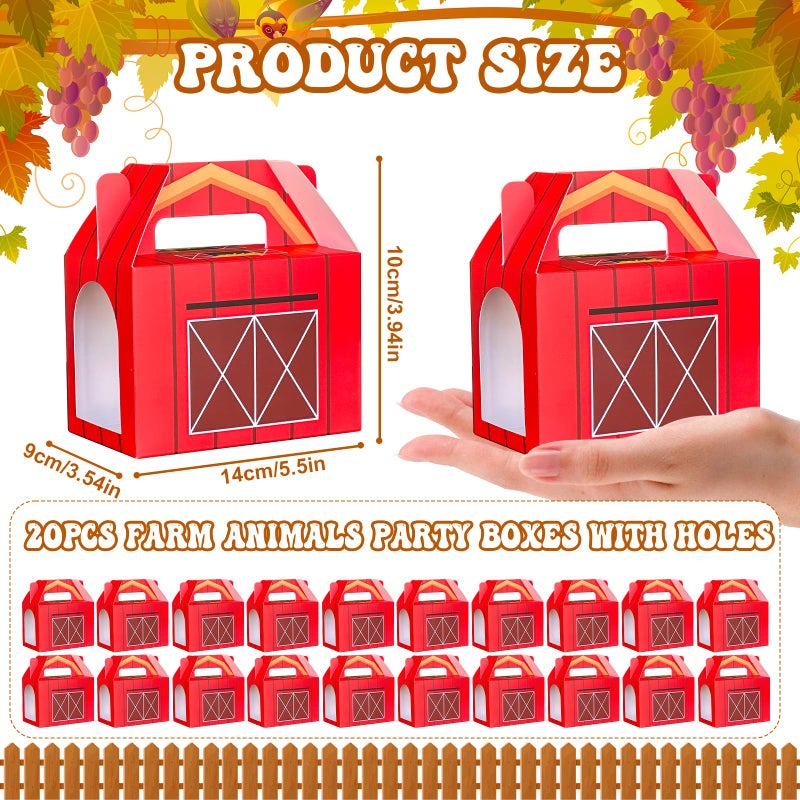 Jiytivity 63 Pcs Farm Animal Party Favors Include 20 Mini Stuffed Animals 20 Foldable Farm Boxes 20 Adoption Card 1 Adopt Sign 2 Fence for Adopt a Farm Animal Adopt a Pet Party Favors - Image 3