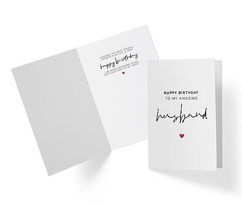 Karto Sweet Birthday Card for Husband Him - Large 5.5x8.5 inch Husband Birthday Cards - Simple 2.0 - Image 2