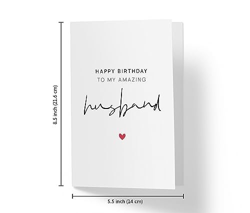 Karto Sweet Birthday Card for Husband Him - Large 5.5x8.5 inch Husband Birthday Cards - Simple 2.0 - Image 4