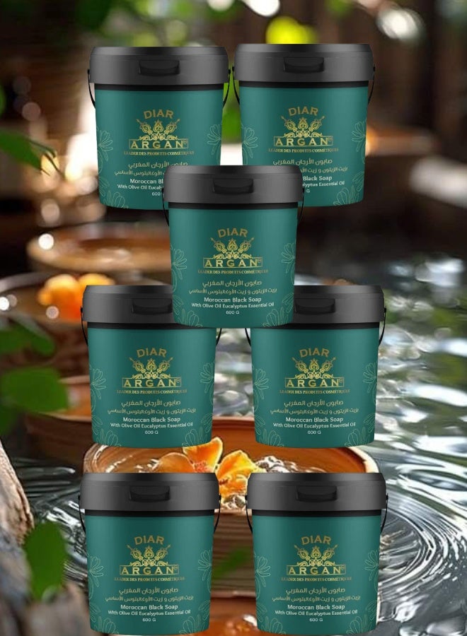 Diar Argan 7 Pieces Moroccan Argan Soap with Olive Oil and Eucalyptus Oil 600grams - Image 1
