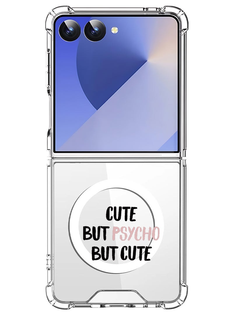 Theodor Magnetic Case for Samsung Galaxy Z Flip 7 Compatible with MagSafe Wireless Charging, Shockproof Phone Bumper Cover cute psycho - Image 1