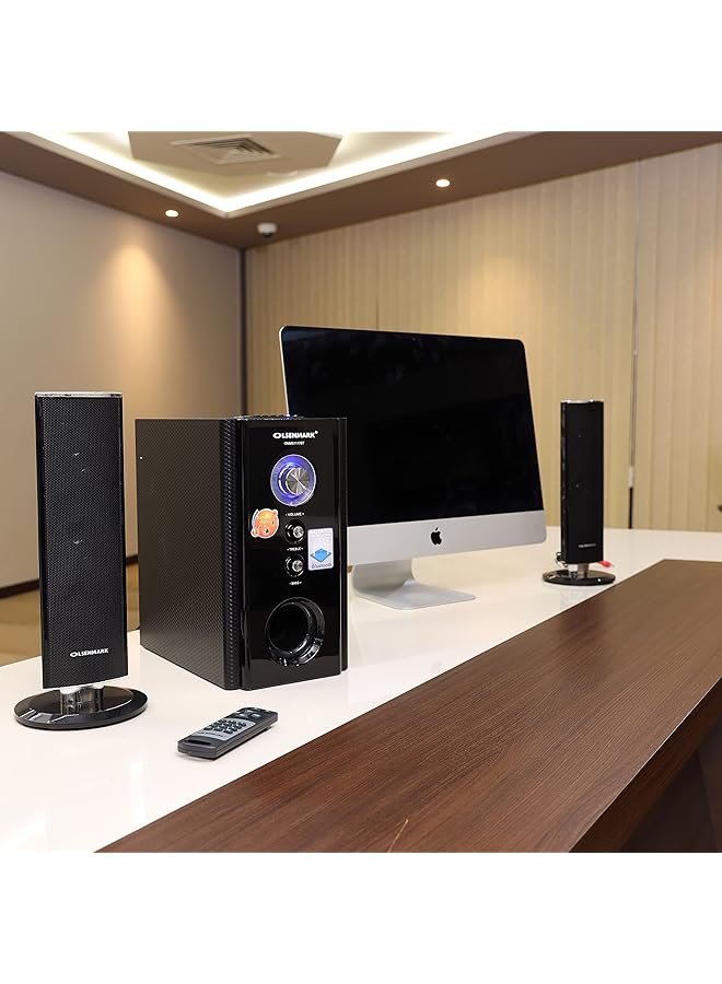 Olsenmark High Power 2.1 Professional Speaker Multimedia Speaker System With Subwoofer Usb Sd Fm Bt Â€“ Led Display Speakers For Computers Laptop Tv Tablet Music Player Â€“ Remote Controller - Image 3