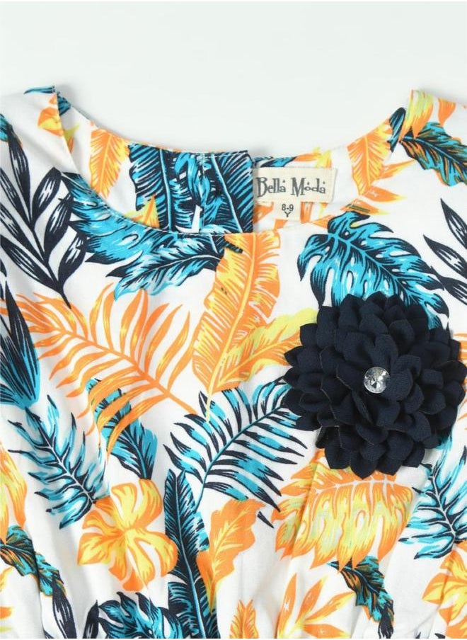 BELLA MODA - All-Over Print Floral Applique Tiered Dress by Styli - Image 1