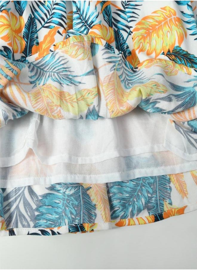 BELLA MODA - All-Over Print Floral Applique Tiered Dress by Styli - Image 1