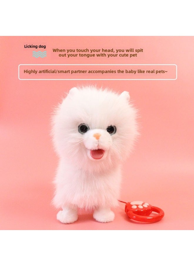 Children's Electric Simulation Girl Pet Licking Meow Electronic Kitten Doll Plush Toy Birthday Gift Wholesale-Color:Gray  - Image 2