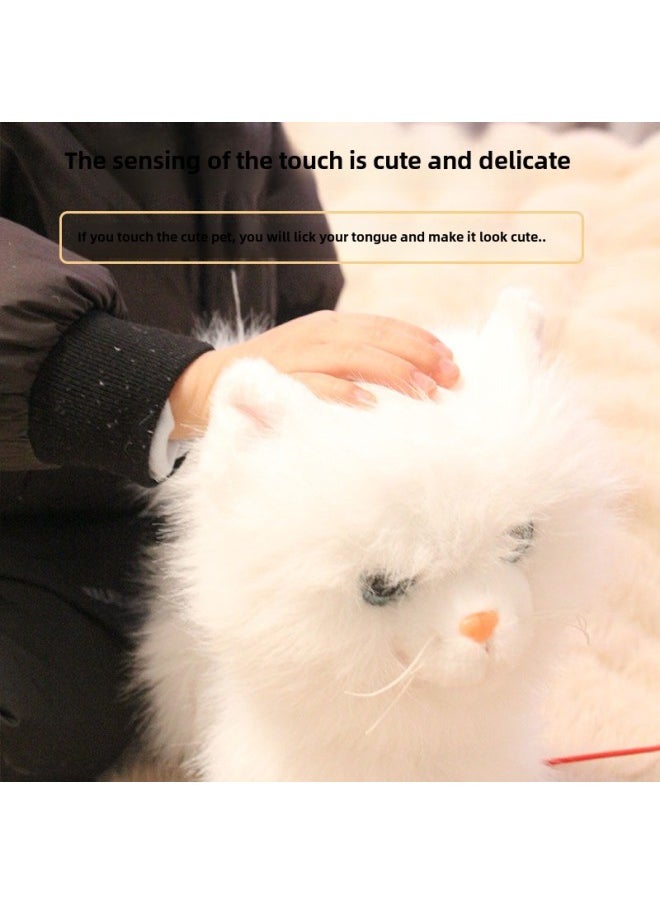 Children's Electric Simulation Girl Pet Licking Meow Electronic Kitten Doll Plush Toy Birthday Gift Wholesale-Color:Gray  - Image 4