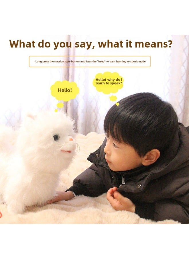 Children's Electric Simulation Girl Pet Licking Meow Electronic Kitten Doll Plush Toy Birthday Gift Wholesale-Color:Gray  - Image 3