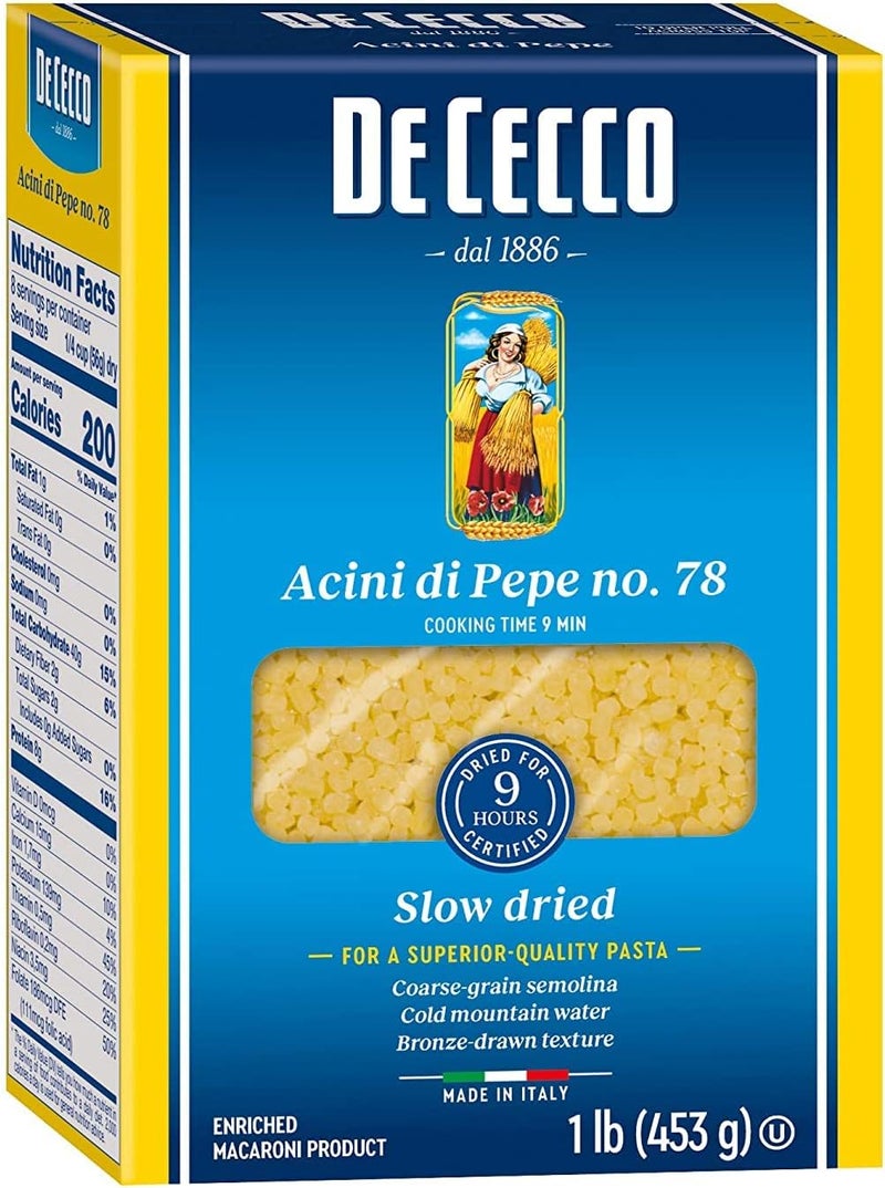 De Cecco Acini di Pepe Pasta, 16 Ounces (Pack of 2) - Slow Dried for Superior Quality - Image 1