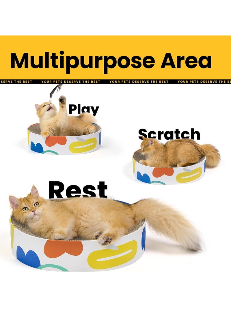 MissTiara Oval Cat Scratcher Cardboard Bowl Nest,Cat Scratch Pad Corrugated Lounge Cat Bed for Indoor Cats Grinding Claw,Cat Furniture for Couch & Carpets & Sofas 50x30x10cm  - Image 5