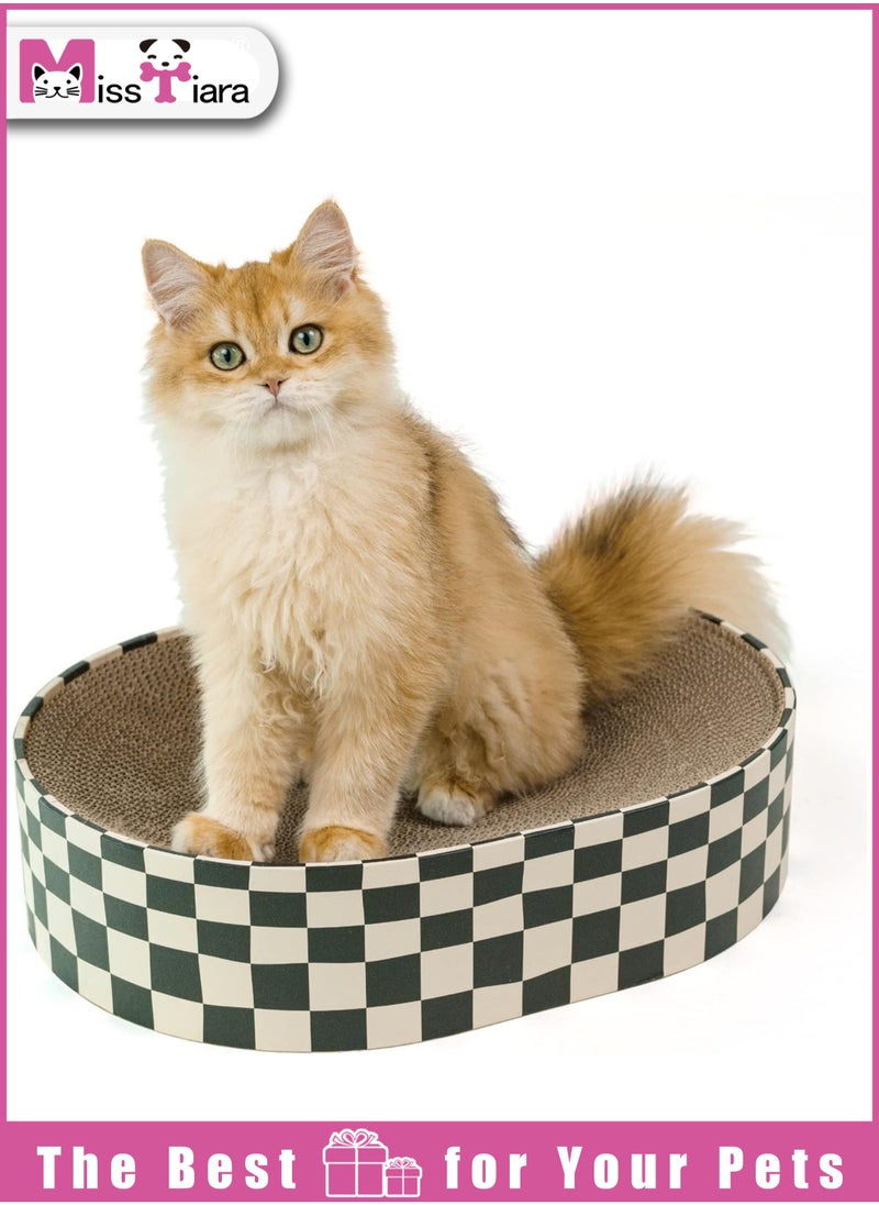 MissTiara Oval Cat Scratcher Cardboard Bowl Nest,Cat Scratch Pad Corrugated Lounge Cat Bed for Indoor Cats Grinding Claw,Cat Furniture for Couch & Carpets & Sofas 50x30x10cm  - Image 1