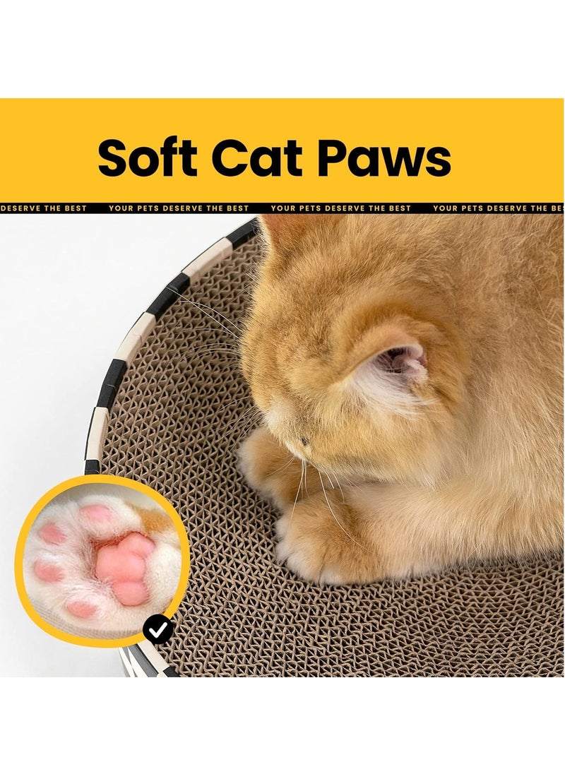 MissTiara Oval Cat Scratcher Cardboard Bowl Nest,Cat Scratch Pad Corrugated Lounge Cat Bed for Indoor Cats Grinding Claw,Cat Furniture for Couch & Carpets & Sofas 50x30x10cm  - Image 4
