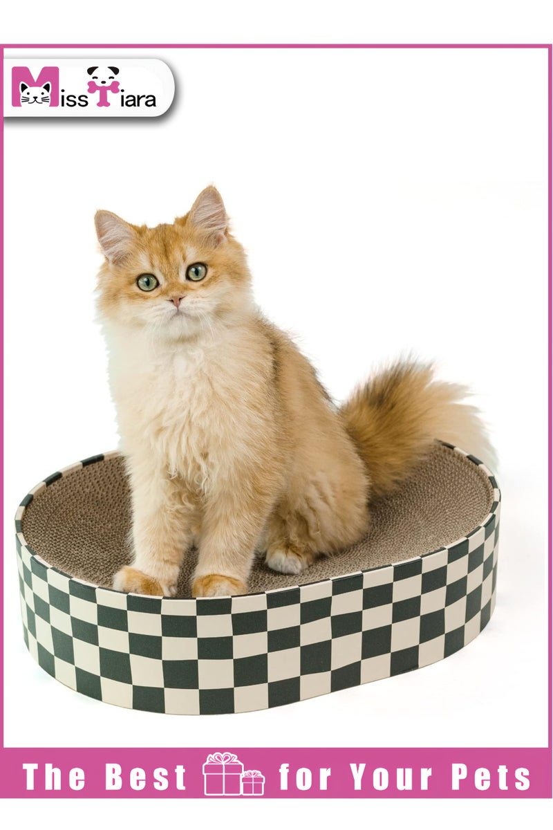MissTiara Oval Cat Scratcher Cardboard Bowl Nest,Cat Scratch Pad Corrugated Lounge Cat Bed for Indoor Cats Grinding Claw,Cat Furniture for Couch & Carpets & Sofas 50x30x10cm - Image 1