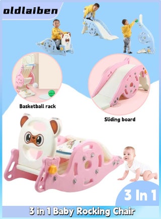 3-in-1 Rocking Horse, Multifunctional Baby Rocking Chair, Can Be Used As A Slide, Basketball Stand, Suitable For 1-6 Years Old Boys and Girls（Pink） - pzsku/Z768083E4A2967A26E9E8Z/45/_/1725616527/576406f0-9b94-47e0-9933-1a37abfaa66d