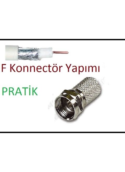 Eraplast Satellite and Satellite Dish Antenna Cable 3 m with F Connectors Attached  - Image 3