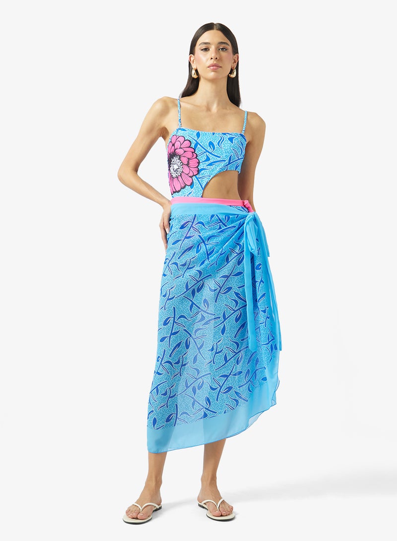 ELLA Printed Swimsuit With Beach Sarong - Image 1