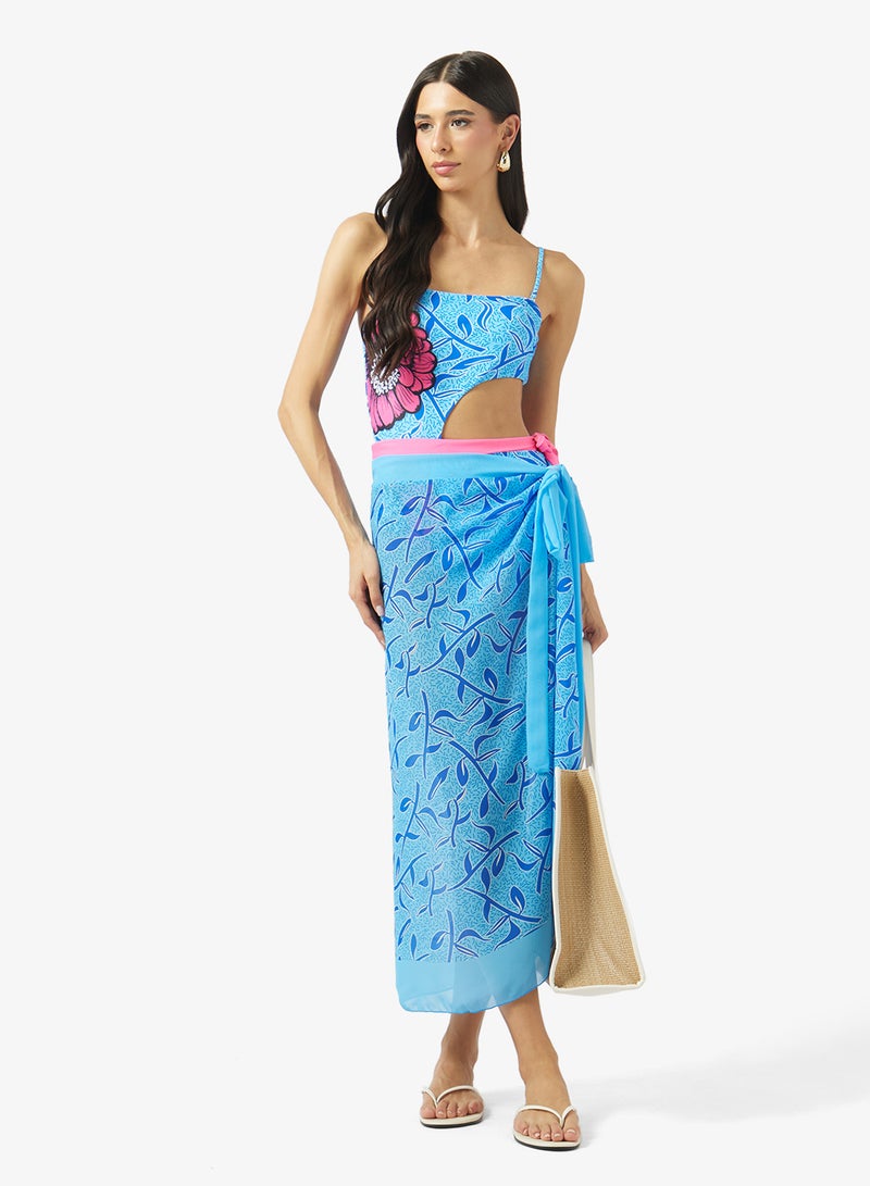 ELLA Printed Swimsuit With Beach Sarong - Image 5