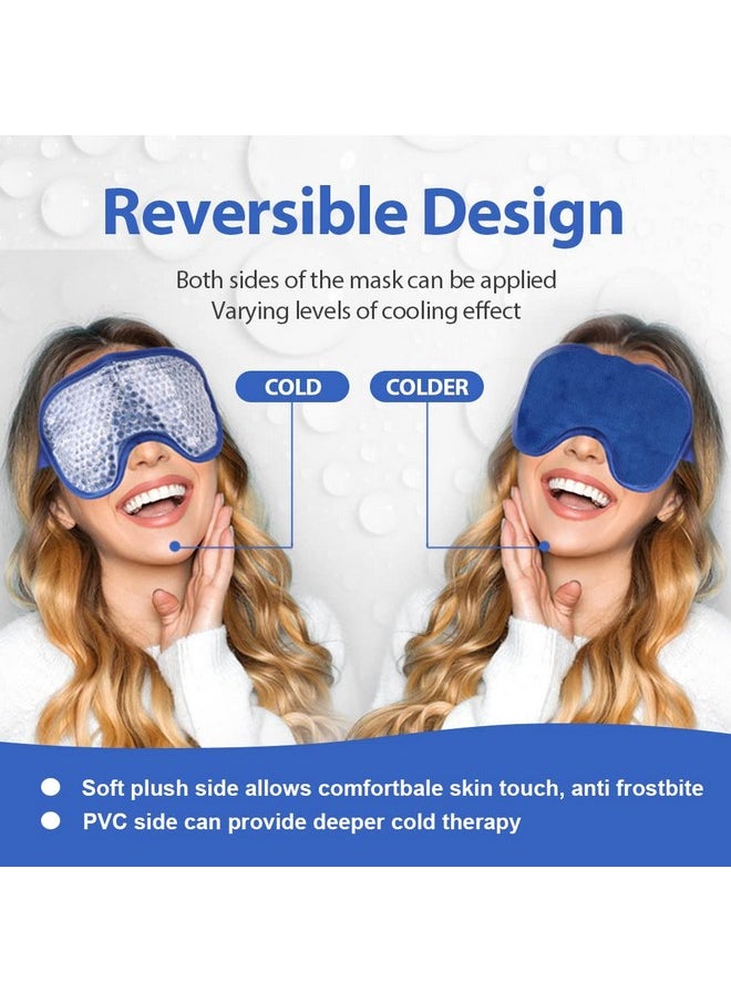 NEWGO - Cooling Eye Mask Gel Eye Mask Reusable Cold Eye Mask For Puffy Eyes Eye Ice Pack Eye Mask With Soft Plush Backing For Dark Circles Migraine Stress Relief Navy Blue - Image 1