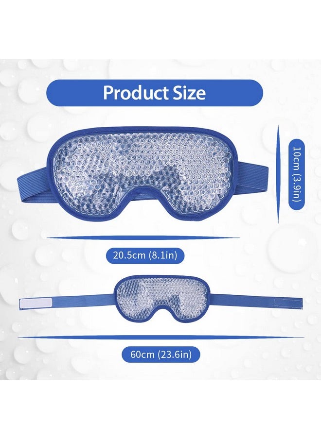 NEWGO - Cooling Eye Mask Gel Eye Mask Reusable Cold Eye Mask For Puffy Eyes Eye Ice Pack Eye Mask With Soft Plush Backing For Dark Circles Migraine Stress Relief Navy Blue - Image 1
