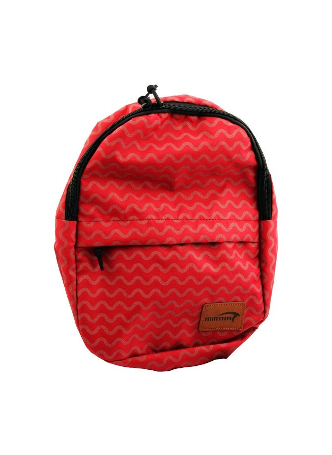 Mintra Red printed school bag with 2 zippers, 10 liters – Mintra 08124. 