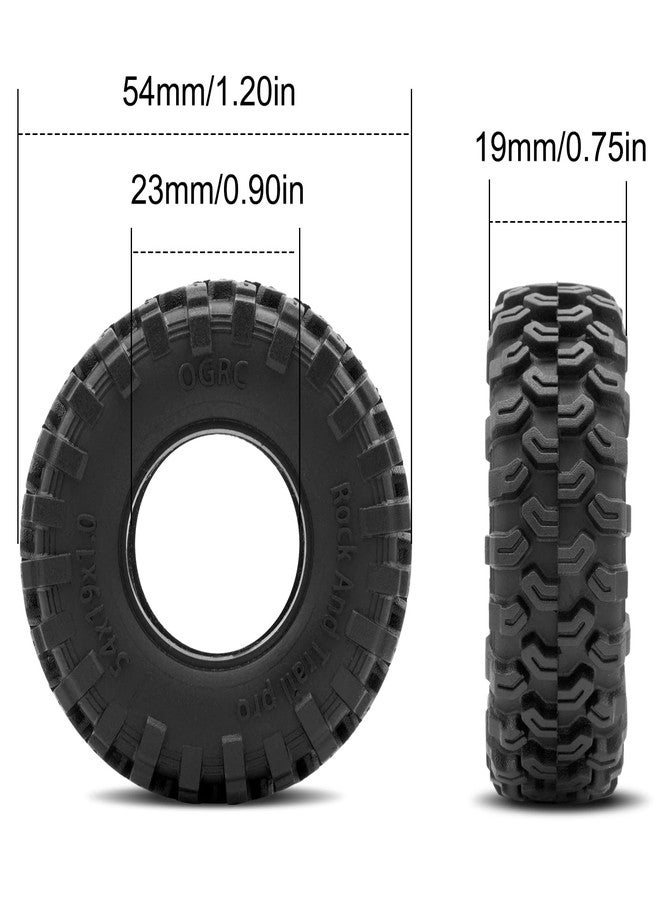 OGUNKE إطارات OGRC 1.0 رغوة مزدوجة المرحلة ناعمة ولزجة لسيارات 1/24 SCX24 غلادياتور برونكو C10 JLU ديدبولت B17 FCX24 1/18 TRX4-M - روك وتريل برو - Image 5