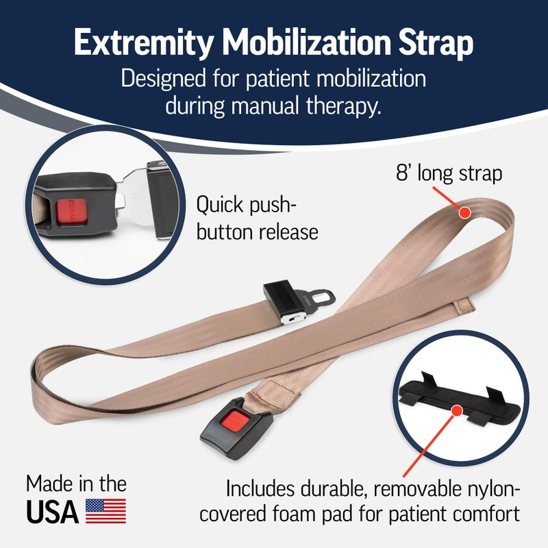 او بي تي بي حزام تعبئة Optp - 8 حزام تعبئة للعلاج اليدوي قابل للتعديل - حزام من النايلون مع وسادة وزر ضغط للإبزيم من أجل الجر والثبات - Image 3