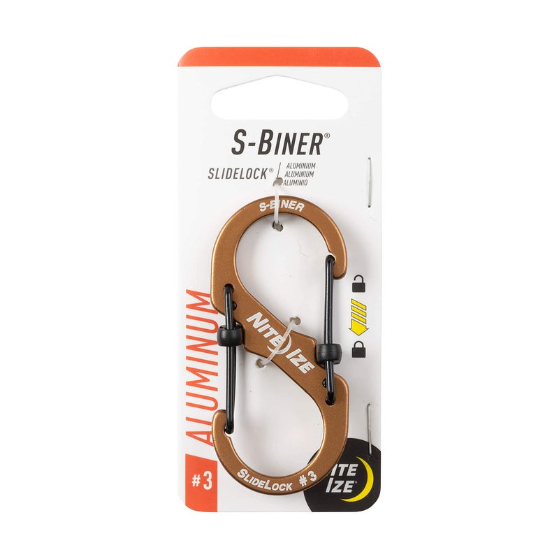 Nite IZE Size #3 S-Biner SlideLock Dual Locking Carabiner, Coyote - Image 1