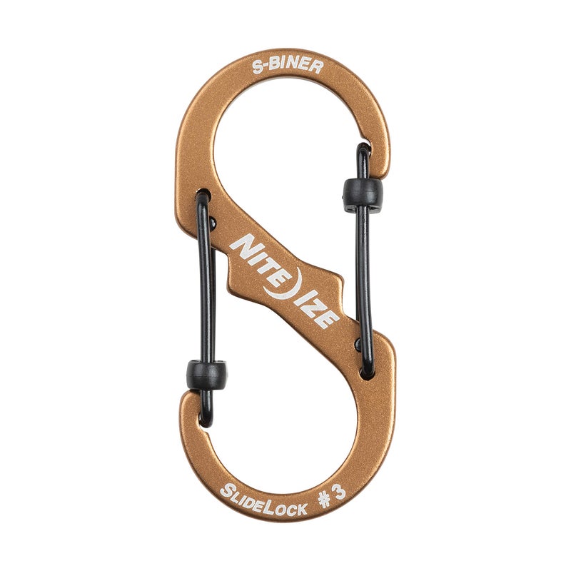 Nite IZE Size #3 S-Biner SlideLock Dual Locking Carabiner, Coyote - Image 3