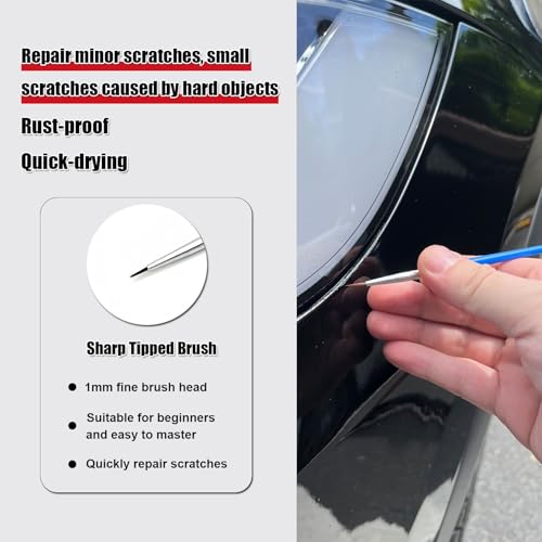 COSLAKE Car Touch Up Paint(Deep Blue Metallic(PPSB)) for Tesla Model Y/3/S/X, 2 in 1 DIY Car Paint Scratch Repair Kit with Pen Tip & Brush, Scratch Remover Pen with Color-Matched for Tesla - Image 3