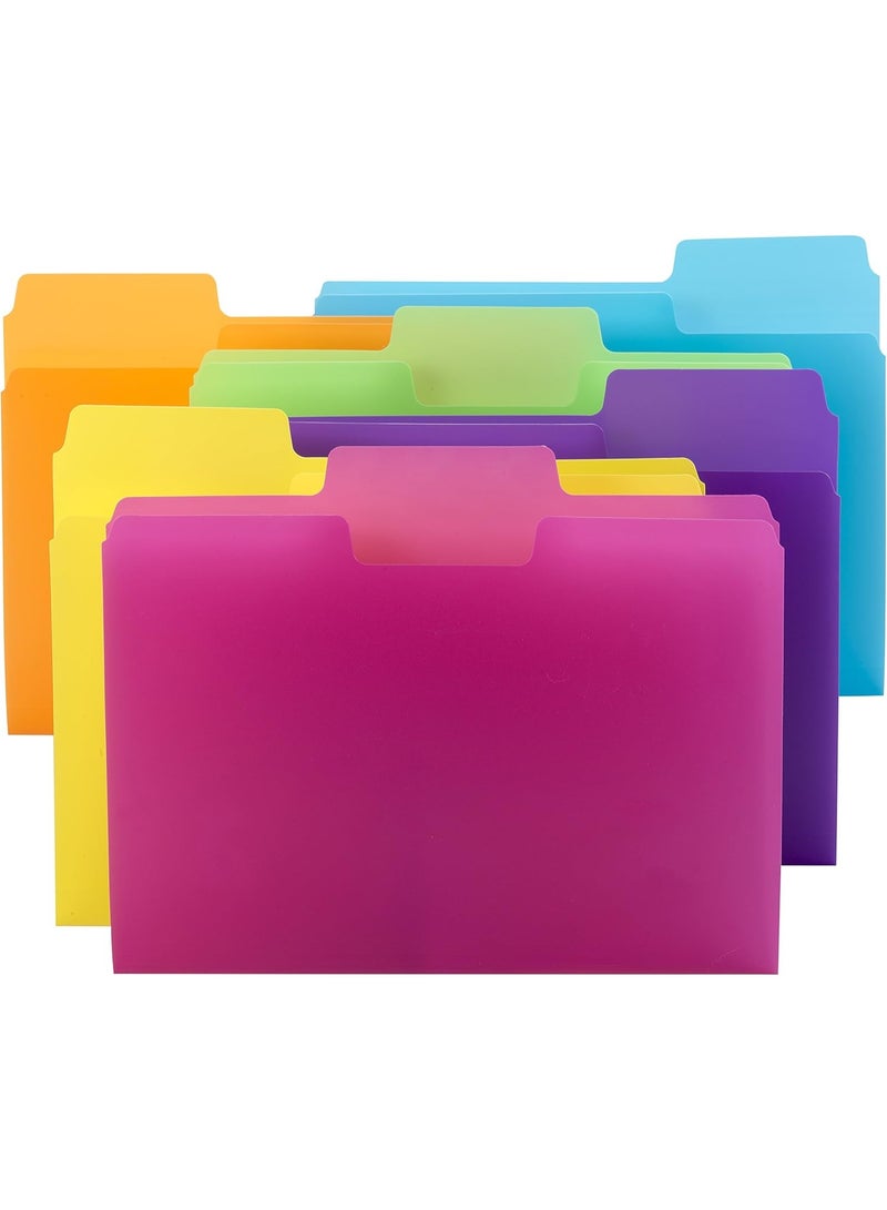 Smead SuperTab Poly Plastic File Folders for Documents, Set of 18 Plastic Folders, 1/3-Cut Tabs, File Folders Letter Size, Assorted Bright Colors, Office Supplies, School Supplies (10515) - Image 4