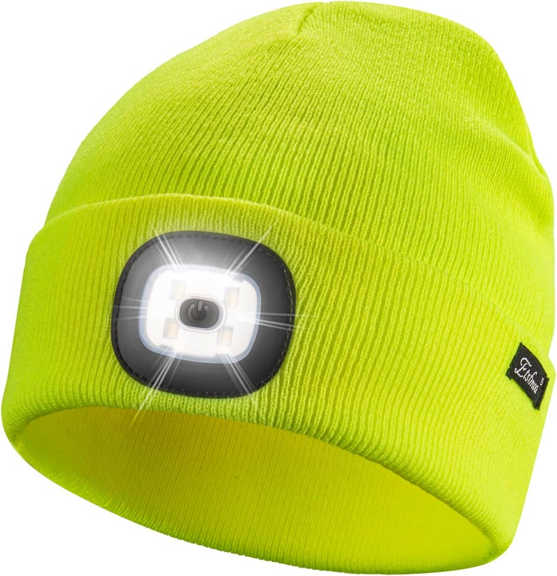 Etsfmoa Store Unisex Beanie with The Light Gifts for Men Dad Father USB Rechargeable Caps - Image 1