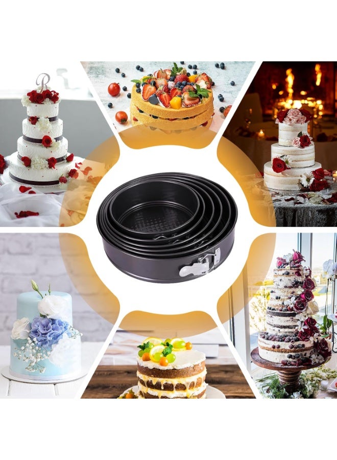 مجموعة قوالب الكيك ذات القاعدة المتحركة، قوالب الكيك بـ 6 أحجام مختلفة (7، 8، 9، 10، 11، 12 بوصة)، قوالب الكيك للخبز - Image 2