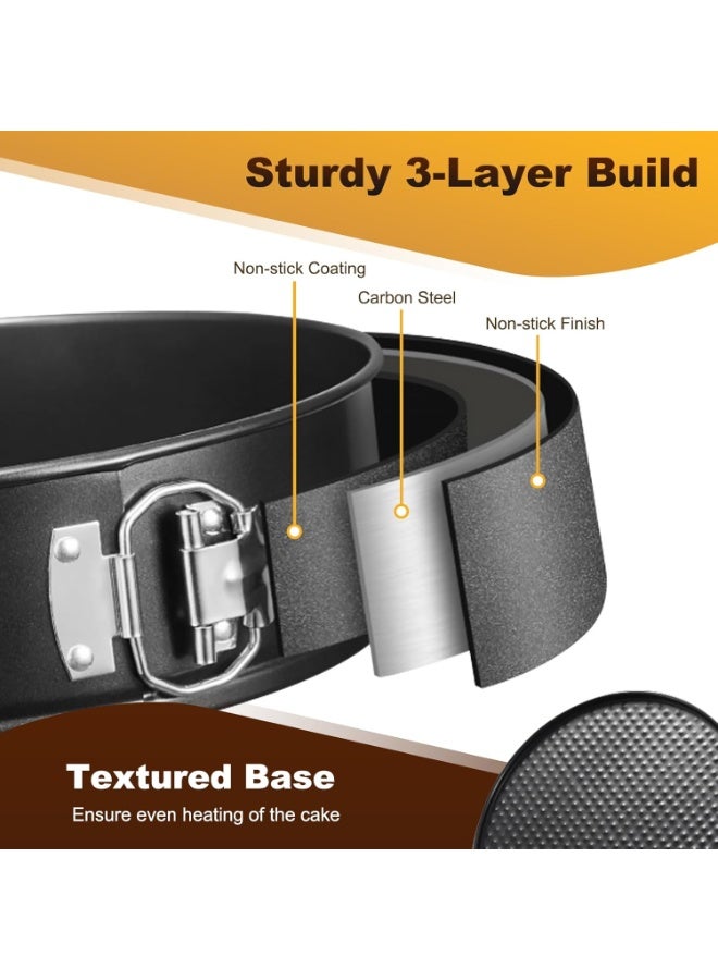 مجموعة قوالب الكيك ذات القاعدة المتحركة، قوالب الكيك بـ 6 أحجام مختلفة (7، 8، 9، 10، 11، 12 بوصة)، قوالب الكيك للخبز - Image 3