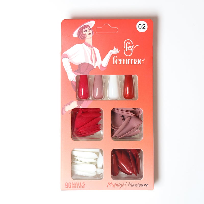 Midnight Manicure Press-On False Nails – Reusable, Lightweight, Salon Finish, 02 Cliff
