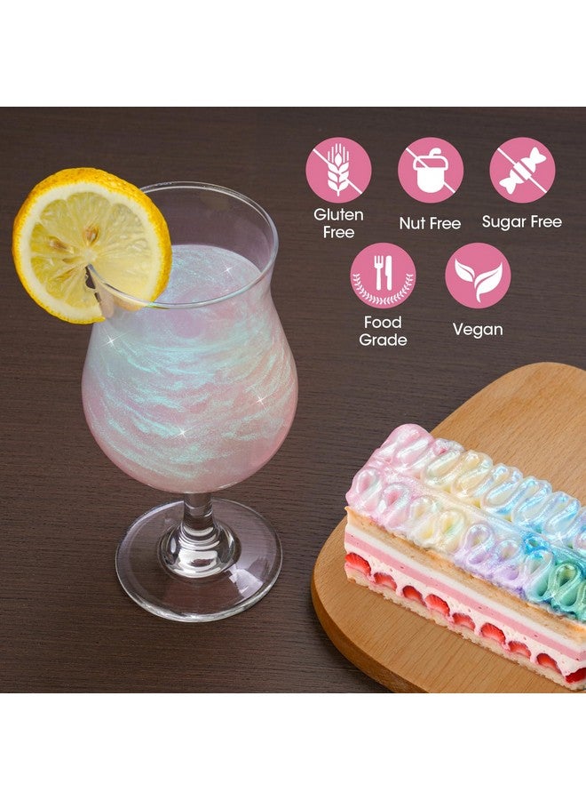 NiHome 0.18oz/5g Edible Food-Grade Glimmer Powder Glitter Luster Dust Metallic Food Decorating Sprinkle Dust for Drink Wine Beverage Cake Candy Dessert Bakery Restaurant Vegan (Iridescent Pink) - Image 4