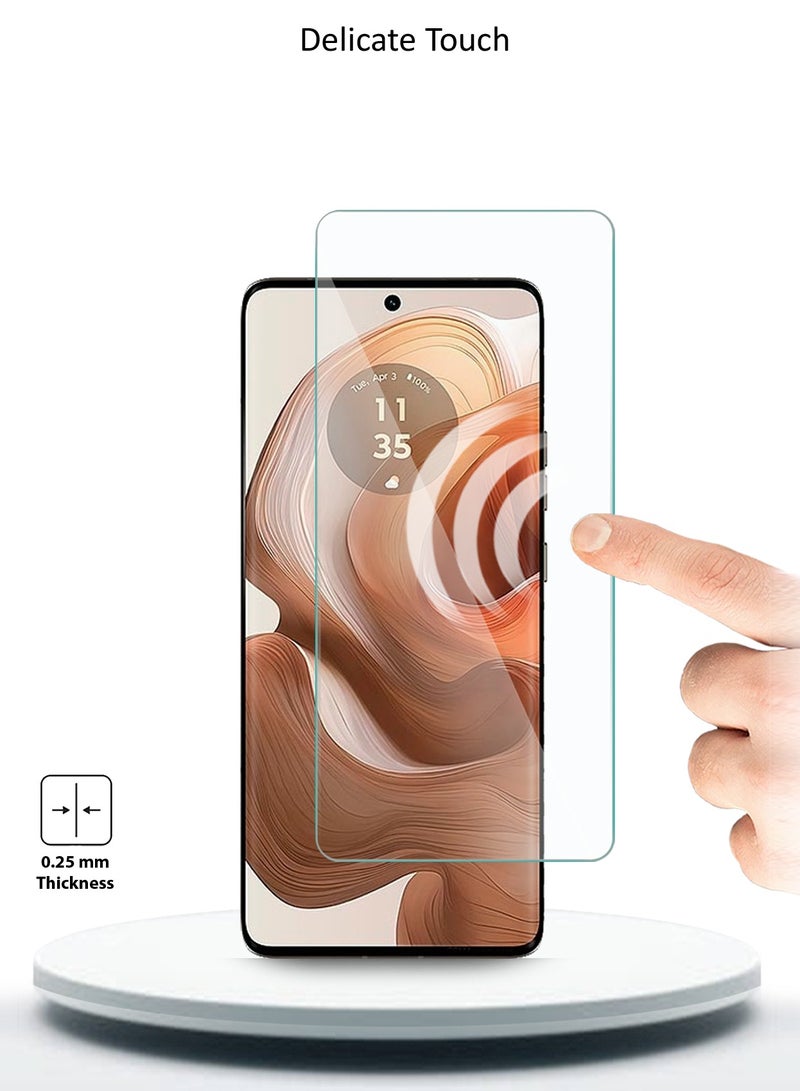 Wtech Motorola Edge 50 Ultra 5G 2024 Premium Curved Edges UV Full Glue Full Cover Tempered Glass Screen Protector (MSGUCN) - Clear - Image 3