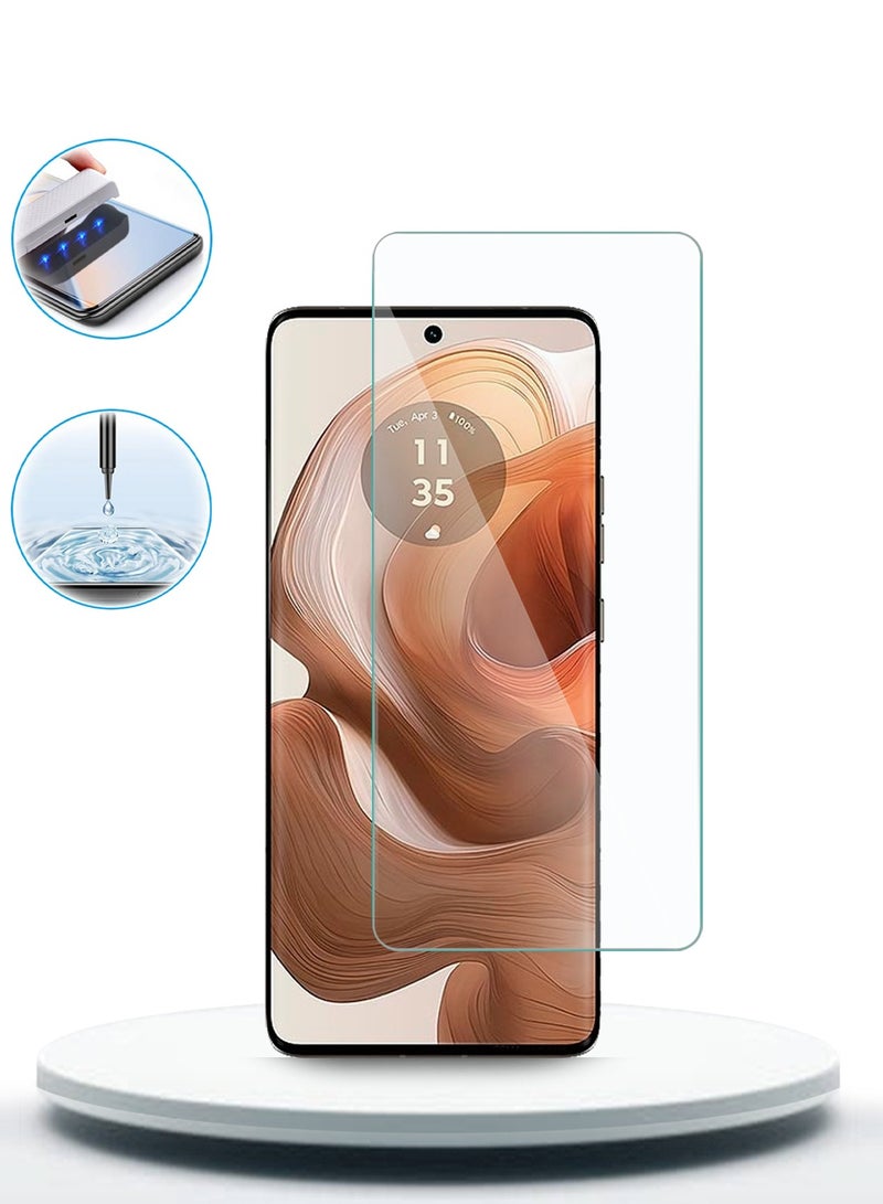 Wtech Motorola Edge 50 Ultra 5G 2024 Premium Curved Edges UV Full Glue Full Cover Tempered Glass Screen Protector (MSGUCN) - Clear - Image 4