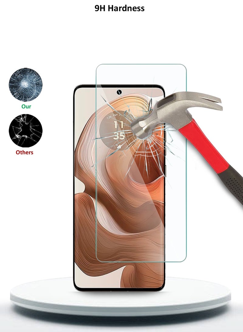 Wtech Motorola Edge 50 Ultra 5G 2024 Premium Curved Edges UV Full Glue Full Cover Tempered Glass Screen Protector (MSGUCN) - Clear - Image 5