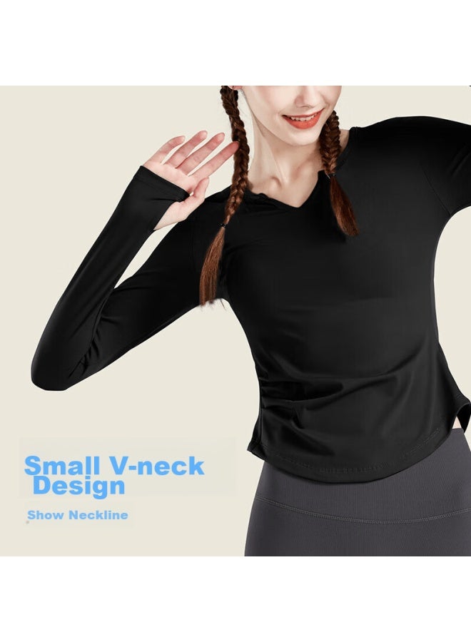 Fandimu Yoga T-shirt For Women, Sports Top, Slim-fit Long-sleeve T-shirt, Professional Running Pilates Cycling Fitness Wear - Image 2