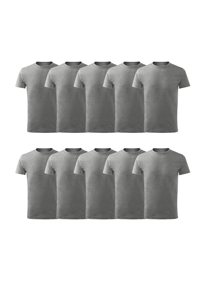 PRINTSHOP4ME 10 pcs Adult Round Neck Combed Men's T Shirt 190 GSM Pure Cotton Basic Colors  - Image 1