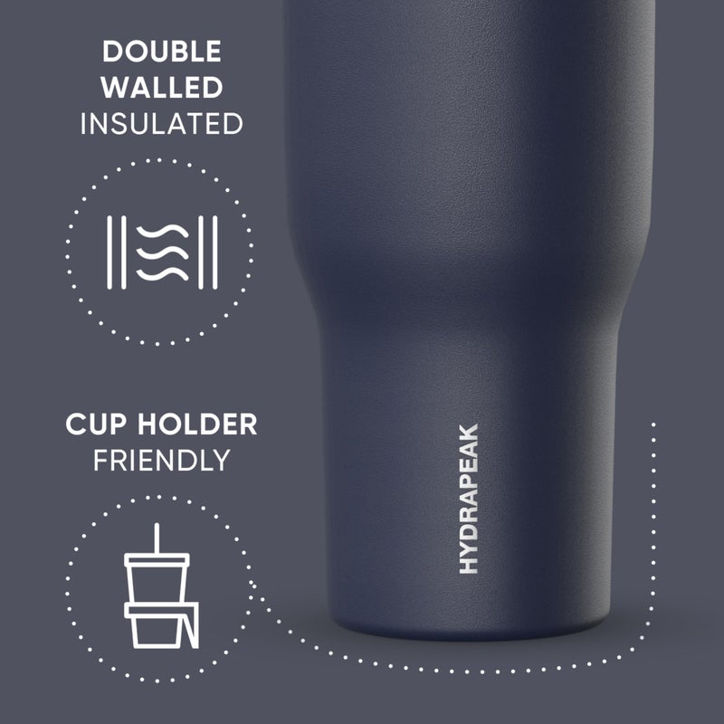 Hydrapeak Nomad 40 oz Tumbler with Handle and Straw Lid, Leakproof, Double Insulated, 40oz Cup Stainless Steel (Navy) - Image 3