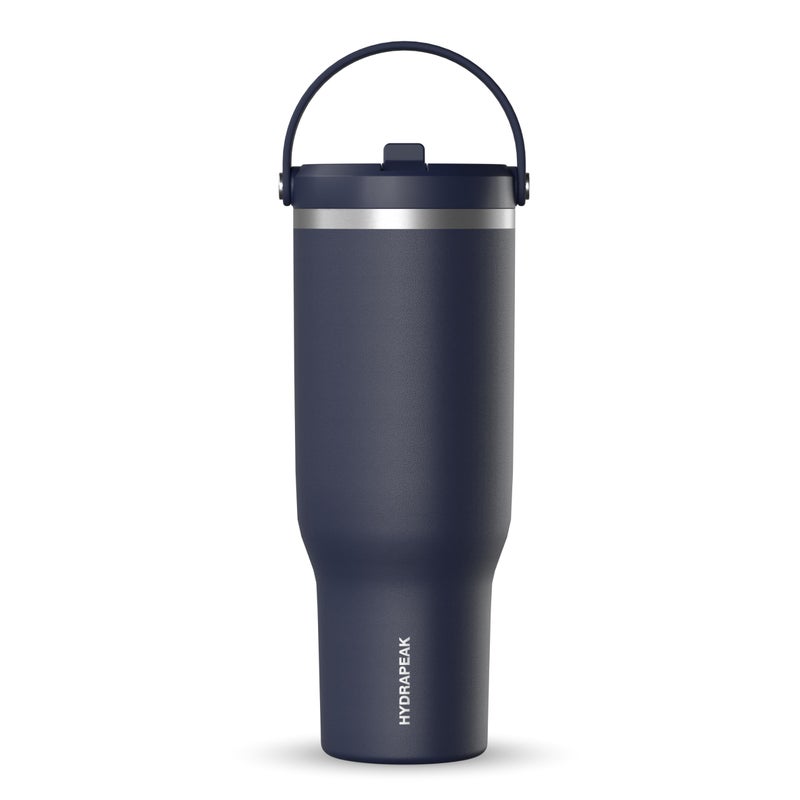 Hydrapeak Nomad 40 oz Tumbler with Handle and Straw Lid, Leakproof, Double Insulated, 40oz Cup Stainless Steel (Navy) - Image 1