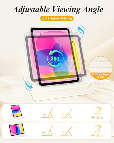 Shorogyt for iPad A16 11th Generation 11 inch 2025 /for i Pad 10th Generation case Magnetic Stand for Women - Cute Design 360 Degree Rotating Covers Girls Aesthetic with Pencil Holder,Sun Moon - Image 5