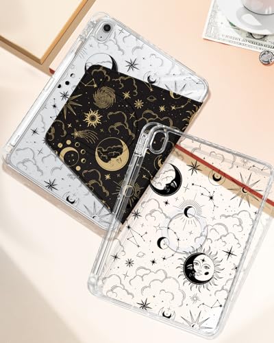 Shorogyt for iPad A16 11th Generation 11 inch 2025 /for i Pad 10th Generation case Magnetic Stand for Women - Cute Design 360 Degree Rotating Covers Girls Aesthetic with Pencil Holder,Sun Moon - Image 4