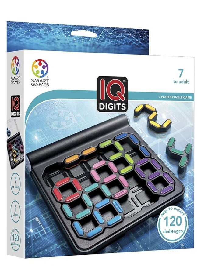 SmartGames - SmartGames IQ Digits Math Deduction Travel Game for Ages 7 - Adult with 120 Challenges - Image 1