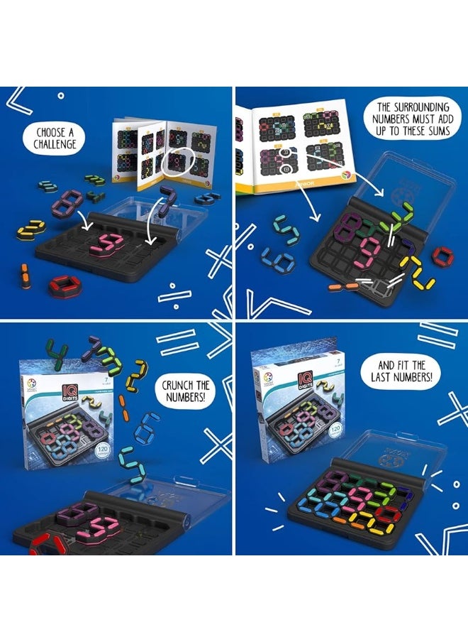 SmartGames - SmartGames IQ Digits Math Deduction Travel Game for Ages 7 - Adult with 120 Challenges - Image 1