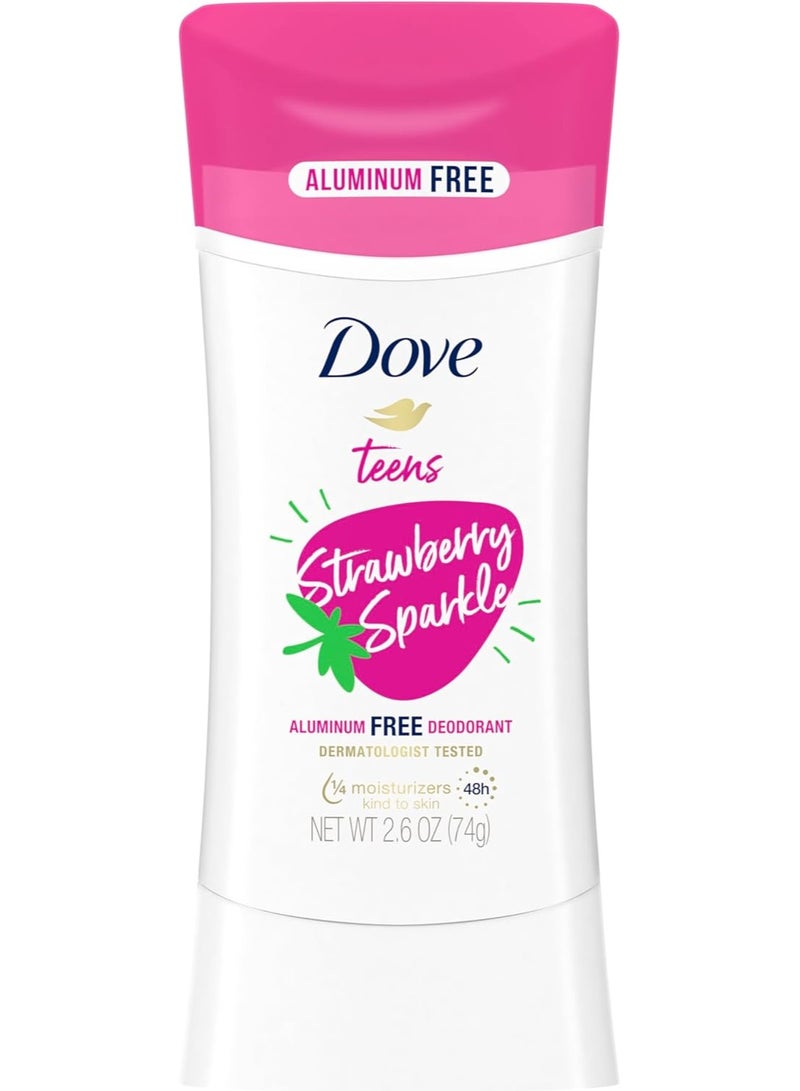 Dove Deodorant Stick Teens Strawberry Sparkle - 74 gm - Image 1