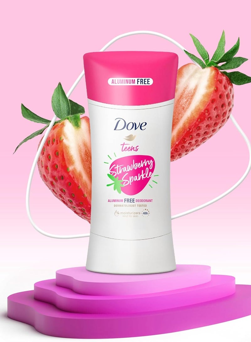 Dove Deodorant Stick Teens Strawberry Sparkle - 74 gm - Image 5